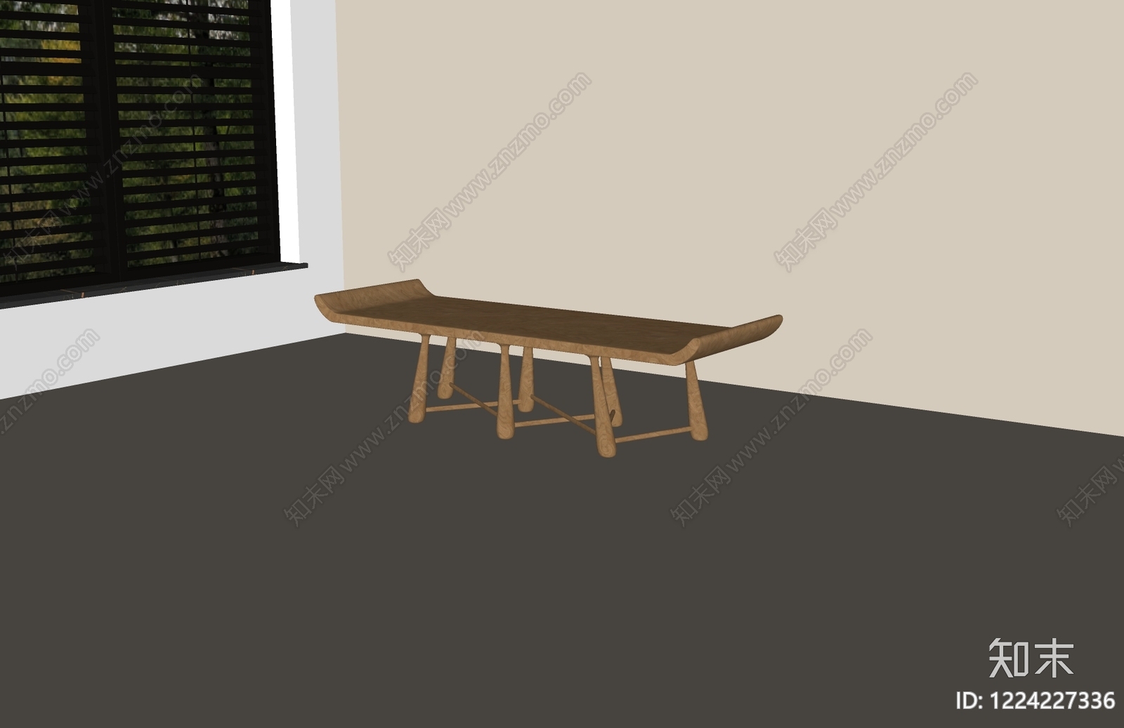 原木风茶几SU模型下载【ID:1224227336】