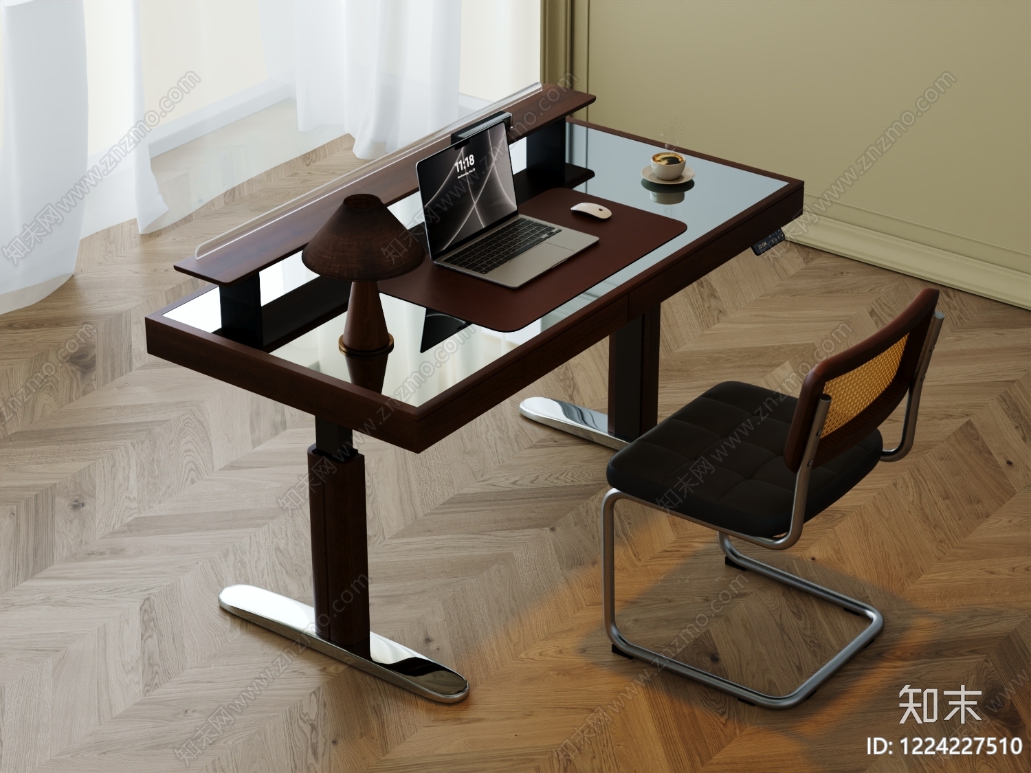 中古风书桌椅3D模型下载【ID:1224227510】