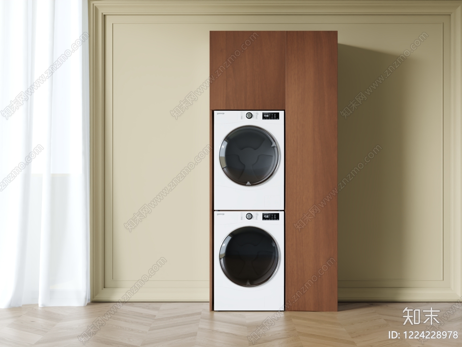 现代简约洗衣机柜SU模型下载【ID:1224228978】