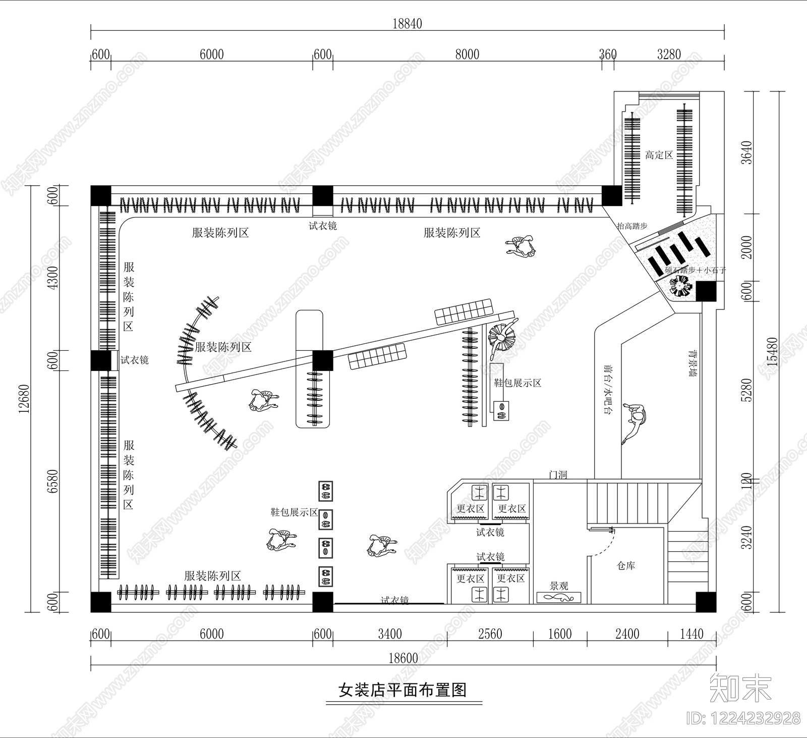 意式服装店CAD图纸