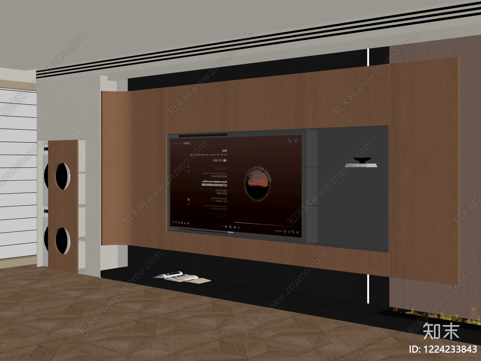 轻奢电视背景墙3D模型下载【ID:1224233843】