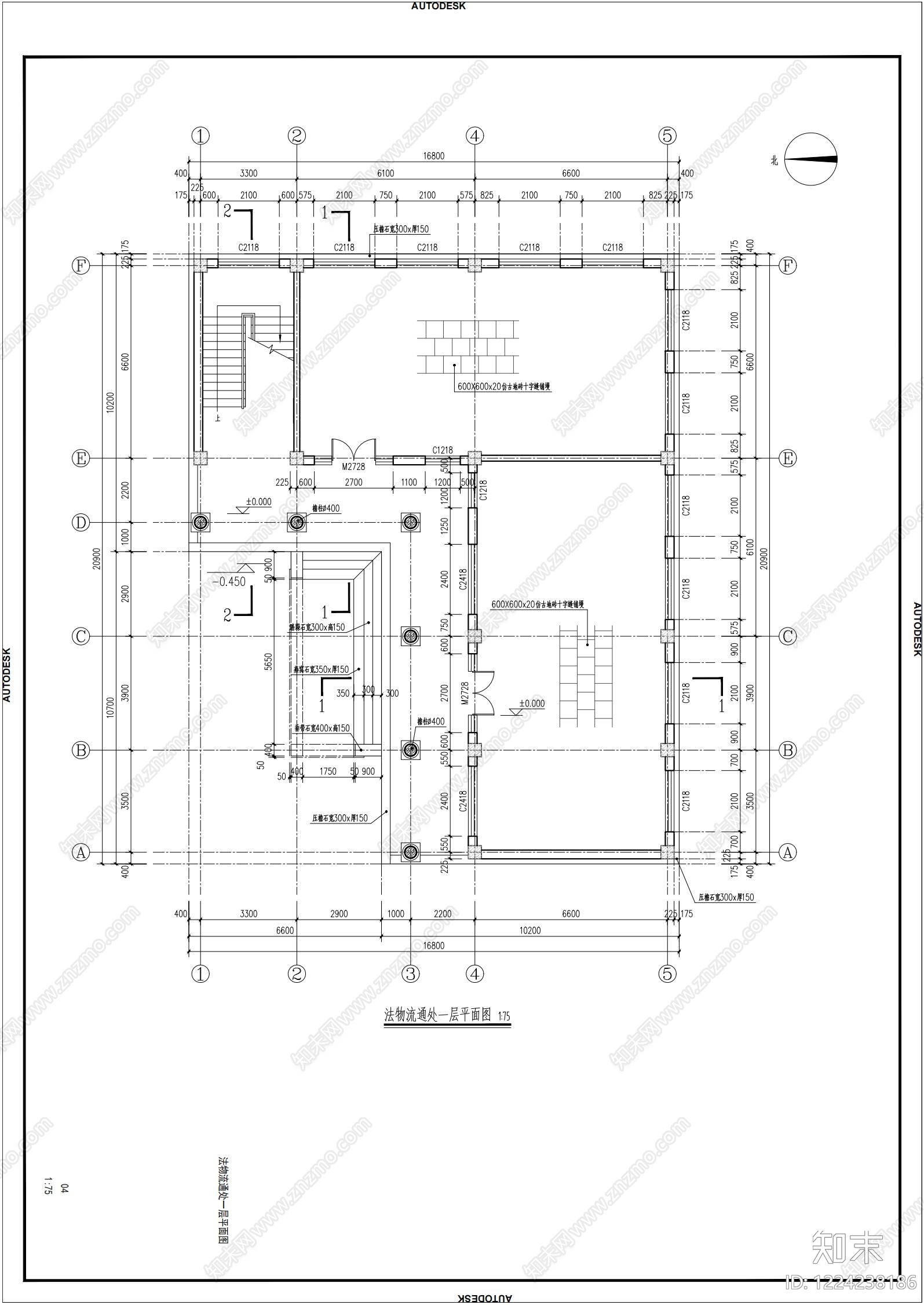 寺庙cad施工图下载【ID:1224238186】