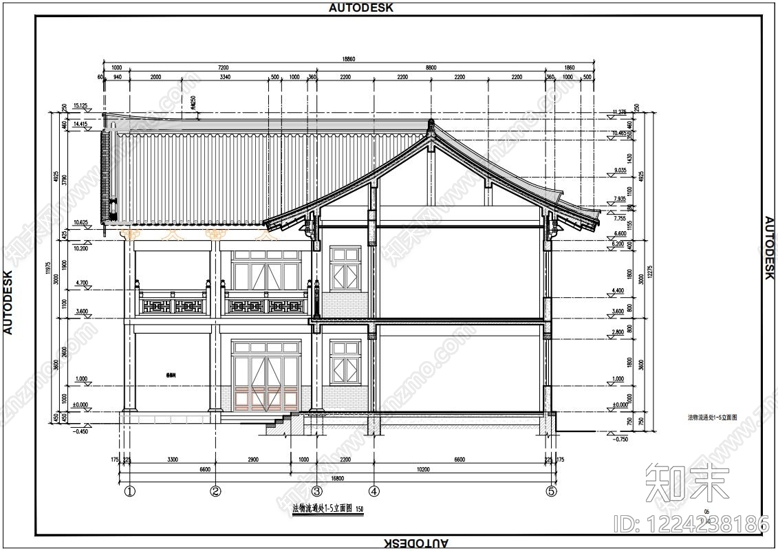 寺庙cad施工图下载【ID:1224238186】