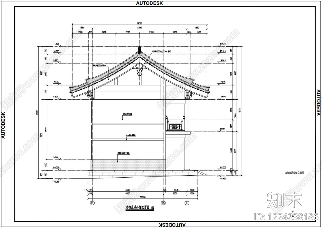 寺庙cad施工图下载【ID:1224238186】