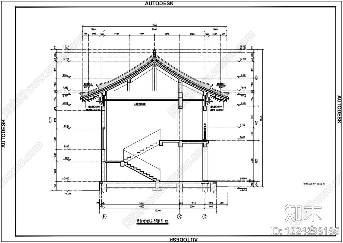 寺庙cad施工图下载【ID:1224238186】