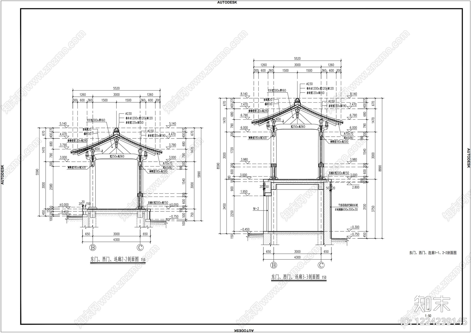 寺庙cad施工图下载【ID:1224239145】
