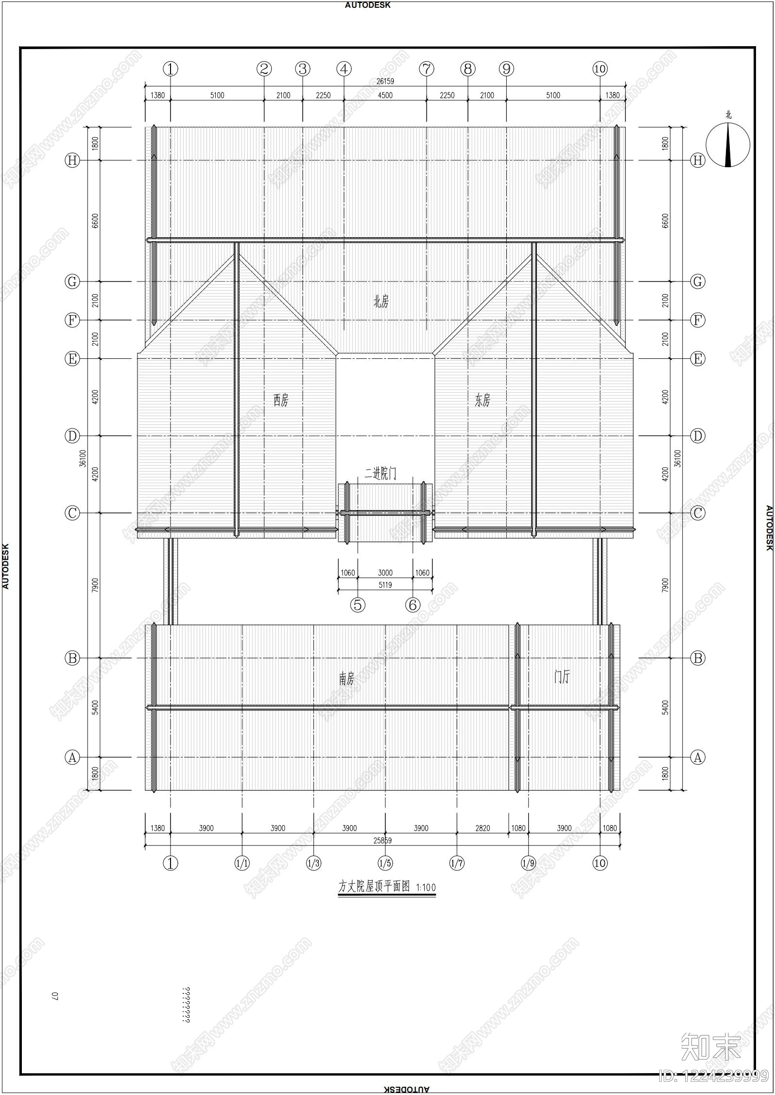 寺庙cad施工图下载【ID:1224239999】