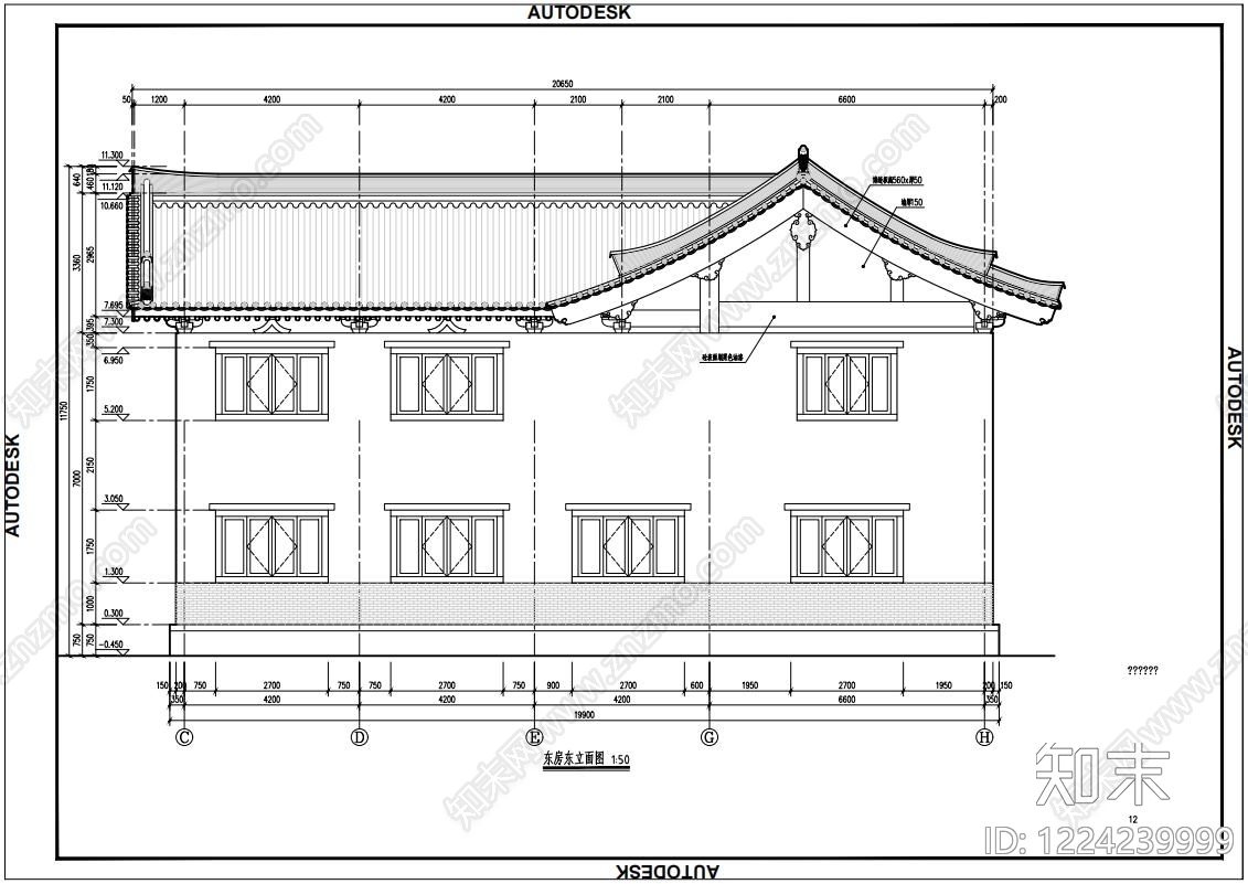 寺庙cad施工图下载【ID:1224239999】