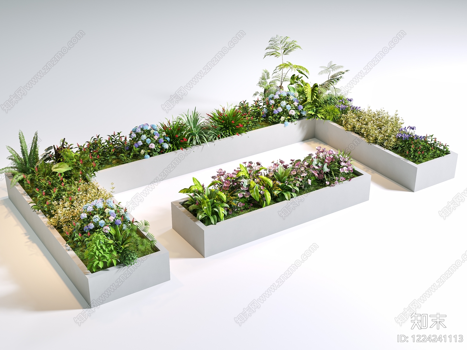 极简花钵花器SU模型草图