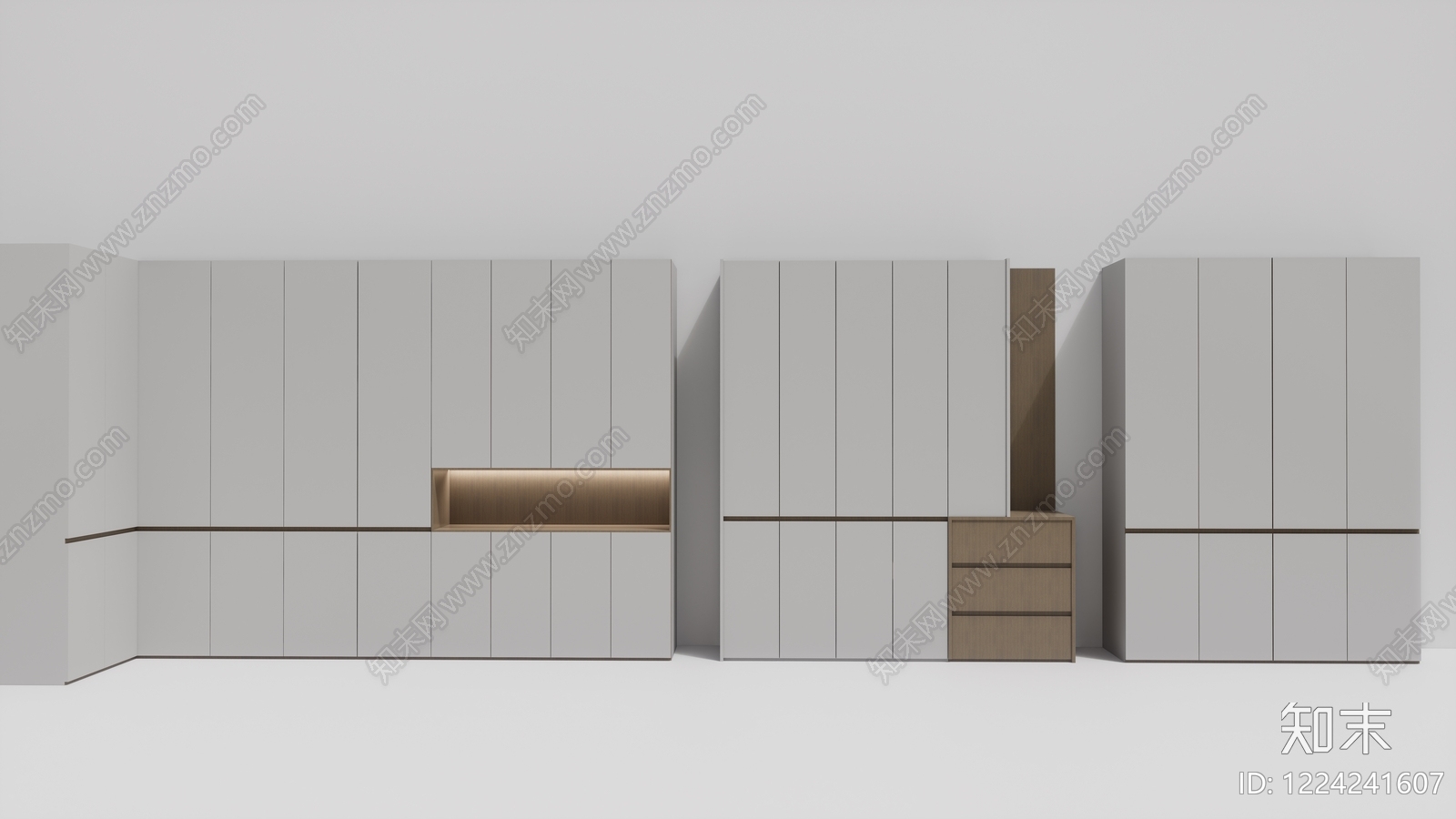 极简衣柜SU模型下载【ID:1224241607】