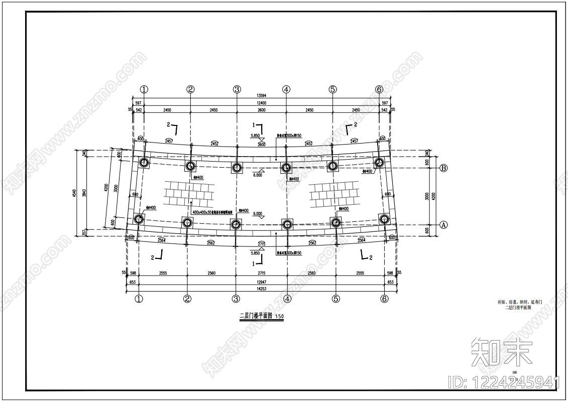 寺庙cad施工图下载【ID:1224245941】