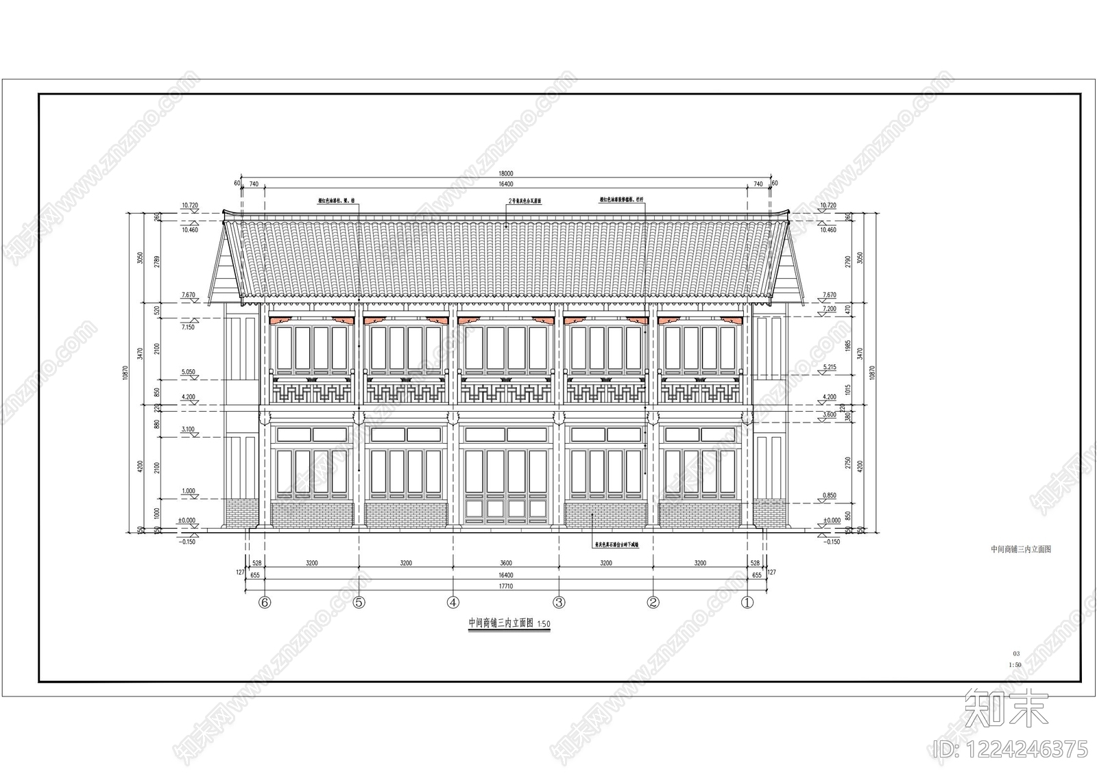 仿古建筑cad施工图下载【ID:1224246375】
