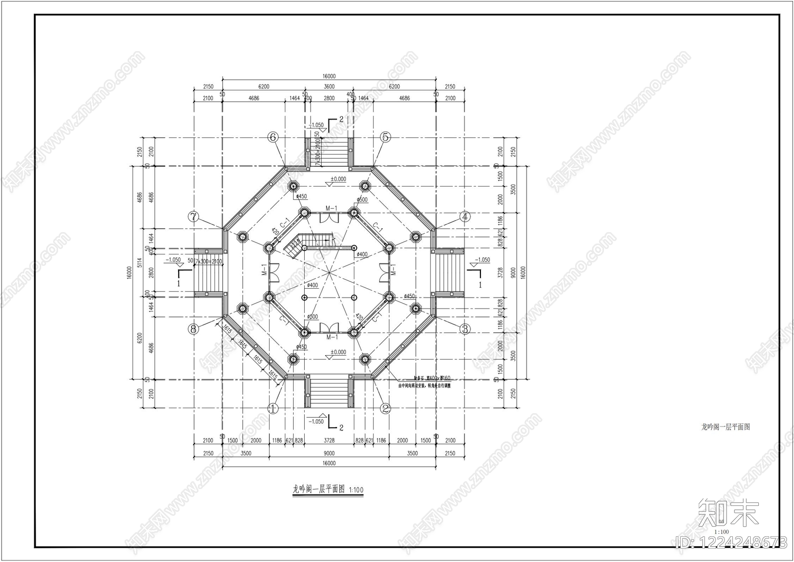 寺庙cad施工图下载【ID:1224248673】