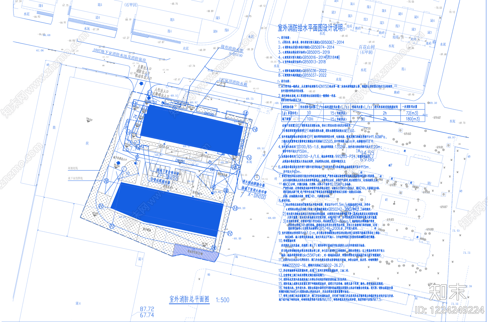消防给水系统cad施工图下载【ID:1224249224】