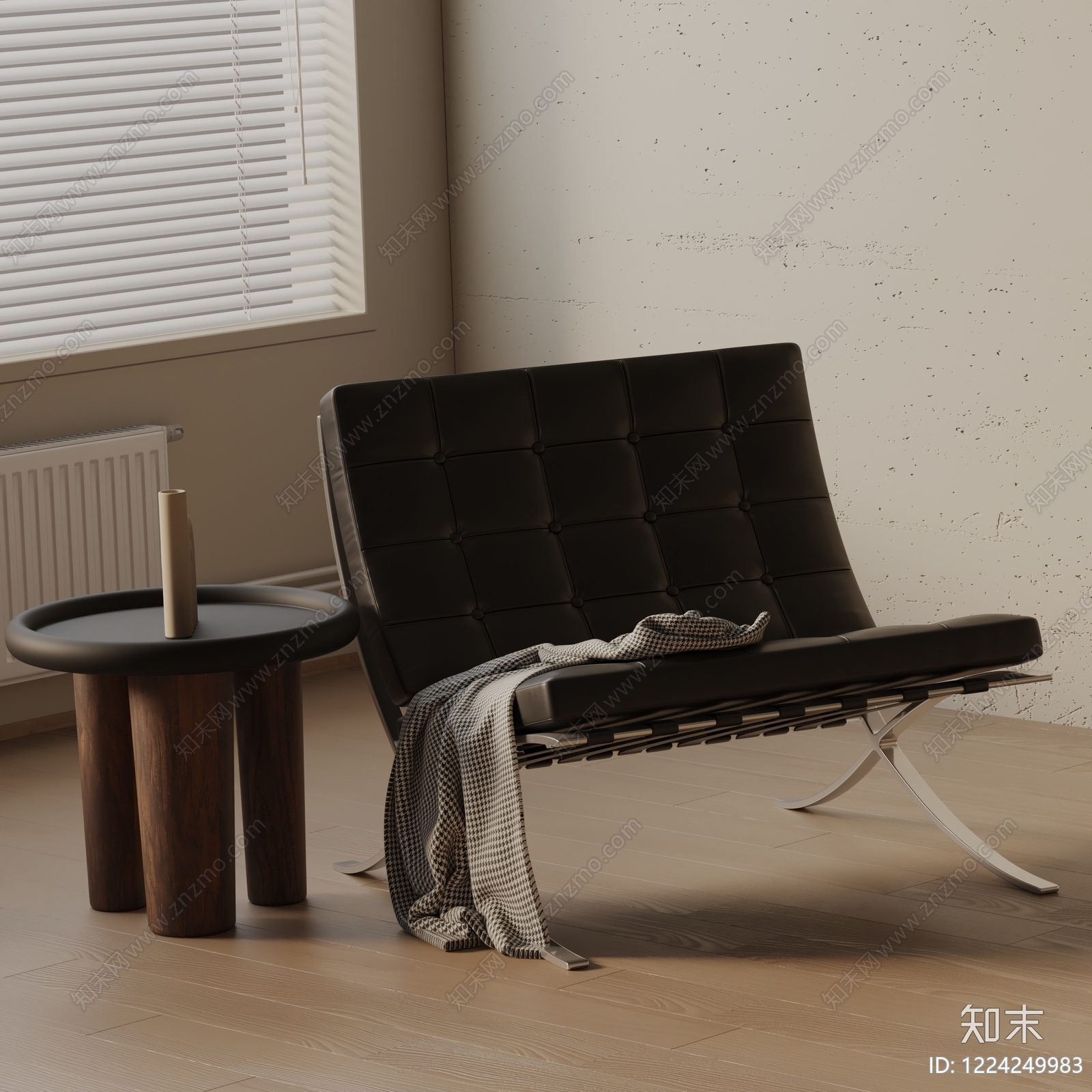 意式极简休闲椅3D模型下载【ID:1224249983】