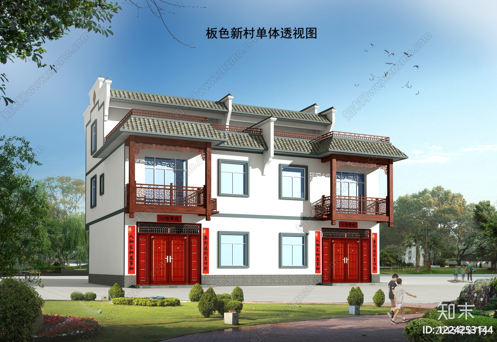 新中式别墅建筑CAD图纸