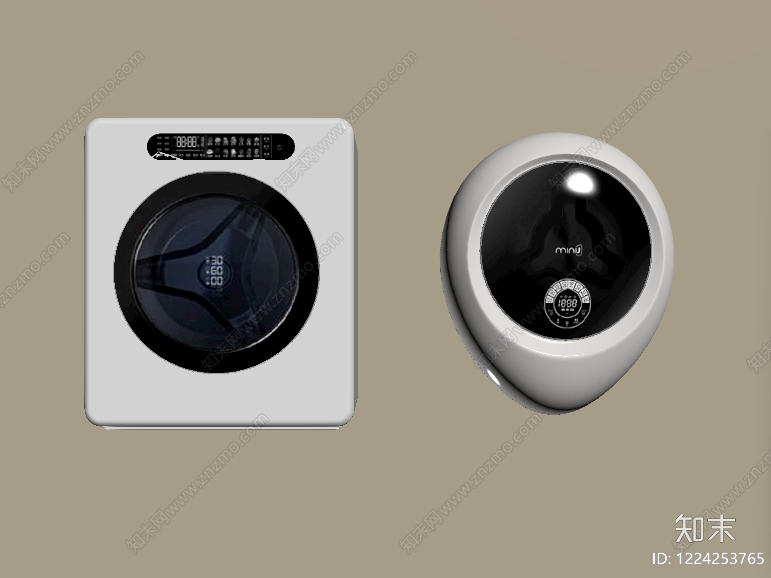 极简洗衣机SU模型下载【ID:1224253765】