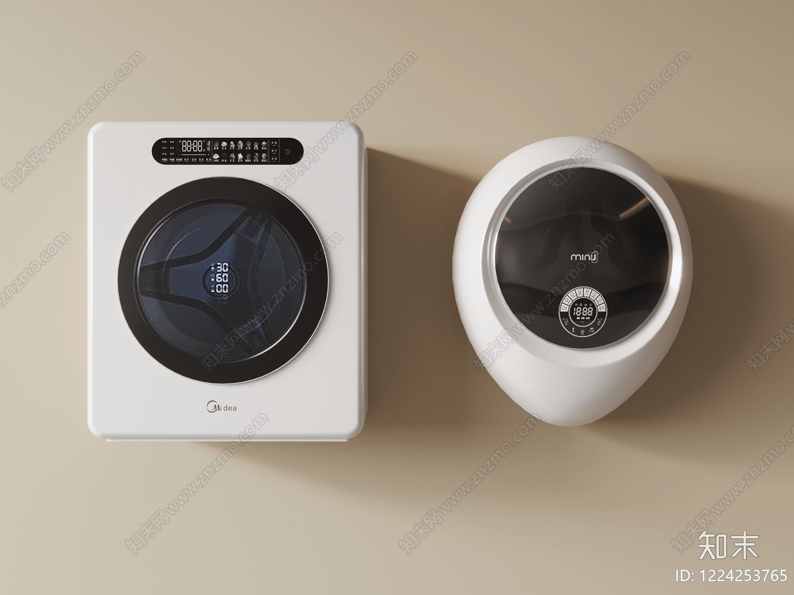 极简洗衣机SU模型下载【ID:1224253765】