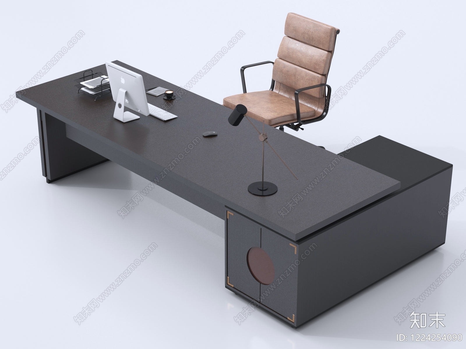 轻奢办公桌椅3D模型下载【ID:1224254090】