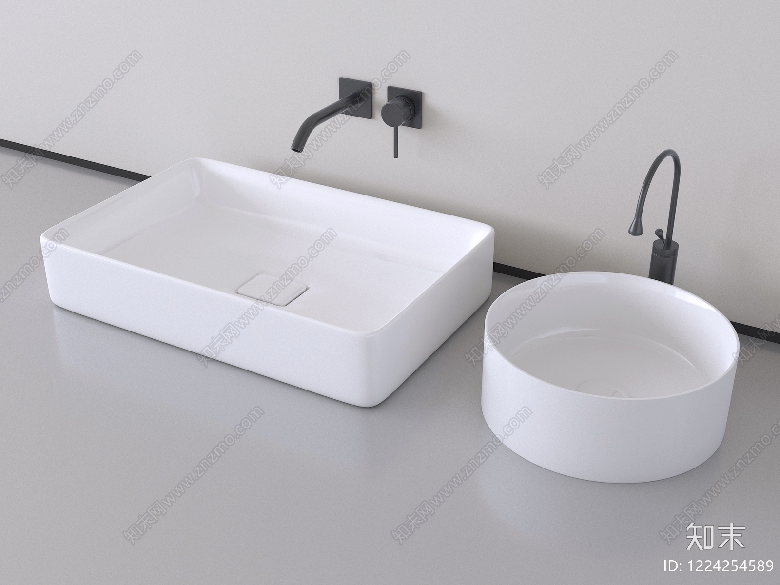 极简台盆3D模型下载【ID:1224254589】