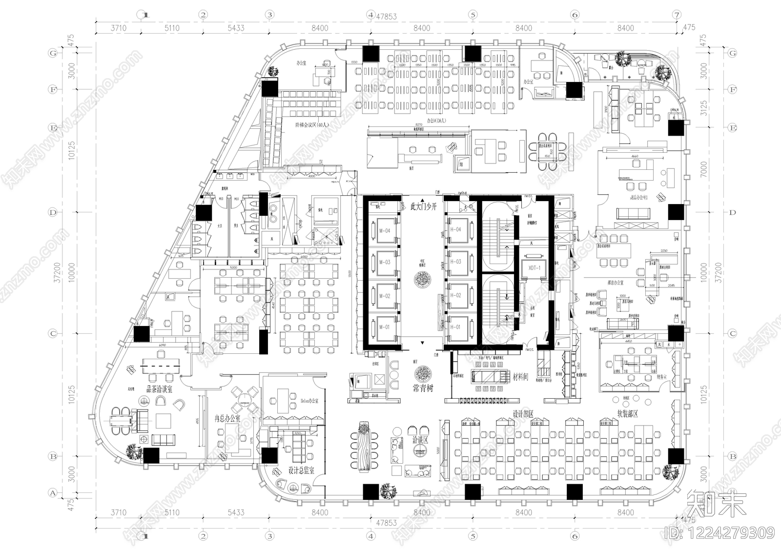 其他办公空间cad施工图下载【ID:1224279309】
