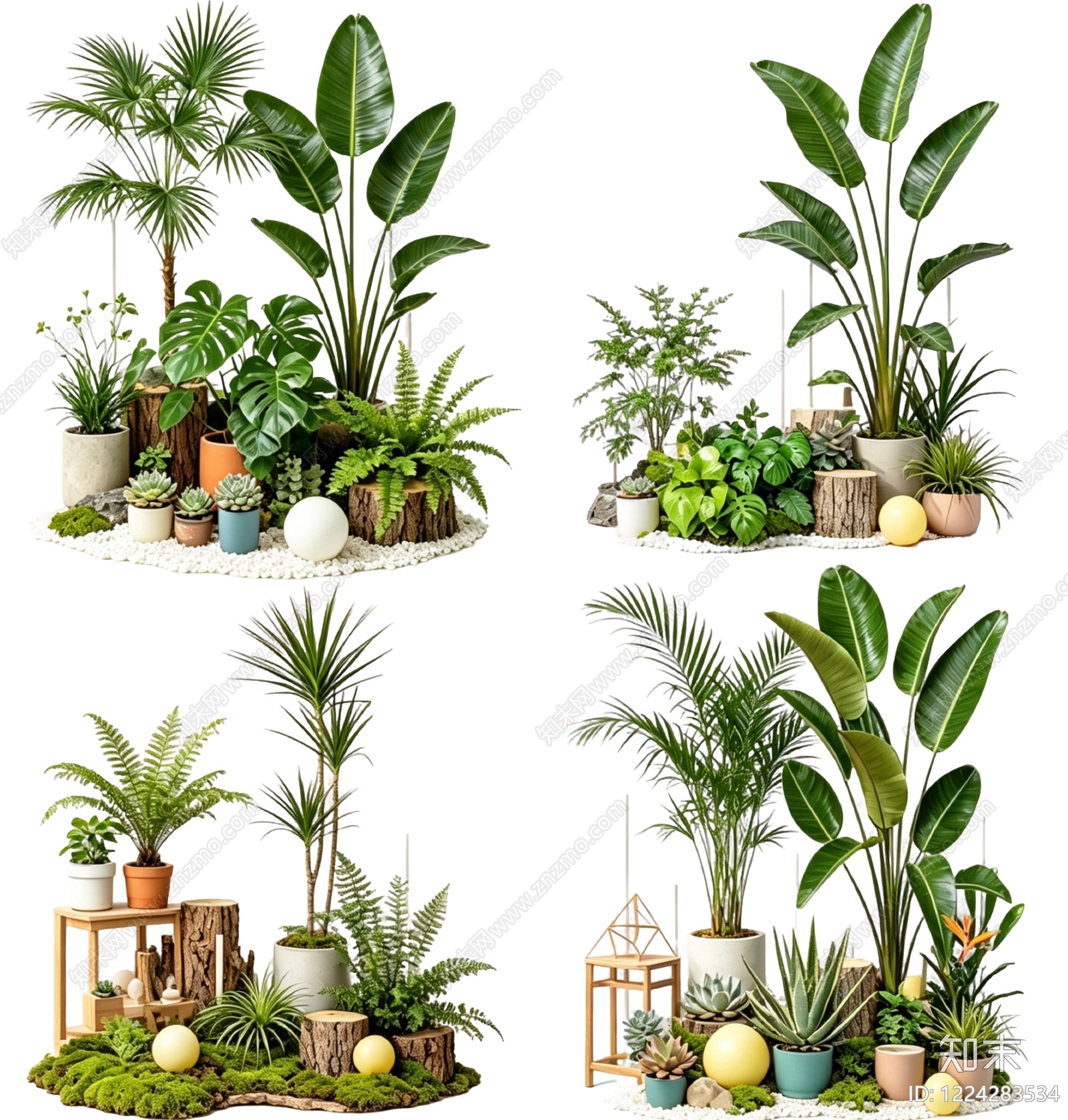 原木风花境SU模型下载【ID:1224283534】