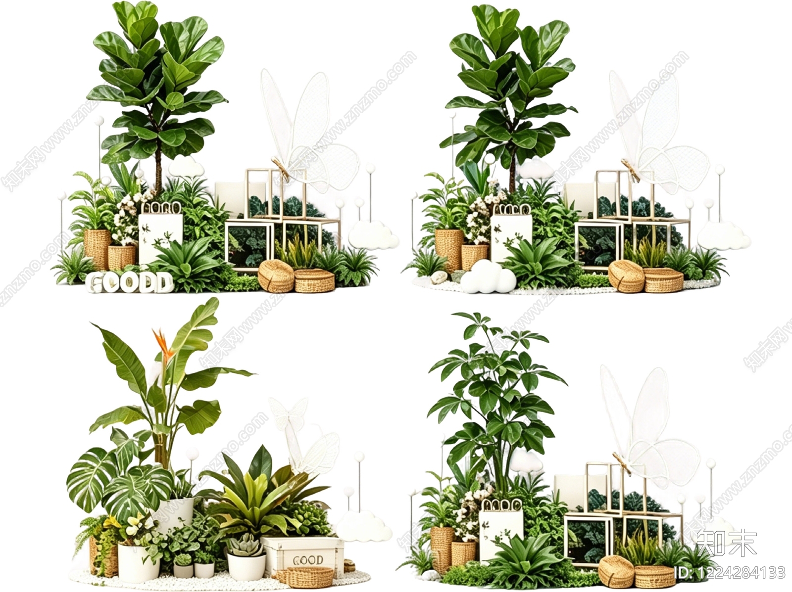 现代简约花境SU模型下载【ID:1224284133】