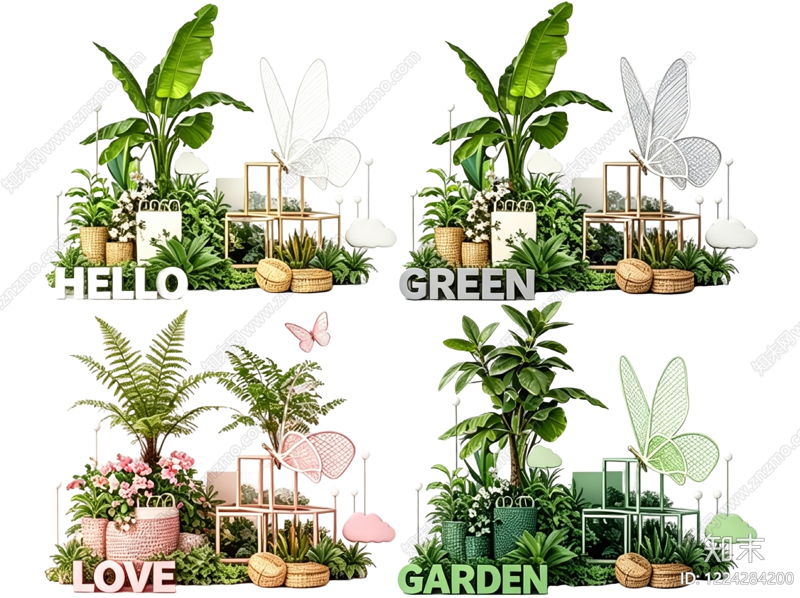 现代简约花境SU模型下载【ID:1224284200】