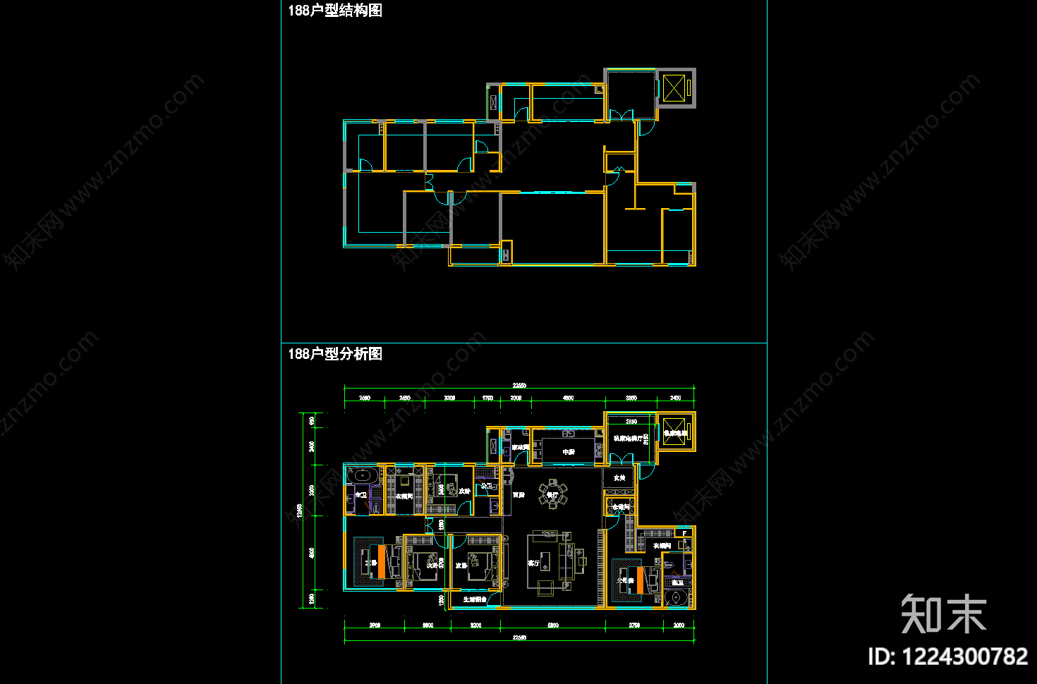 高层住宅cad施工图下载【ID:1224300782】
