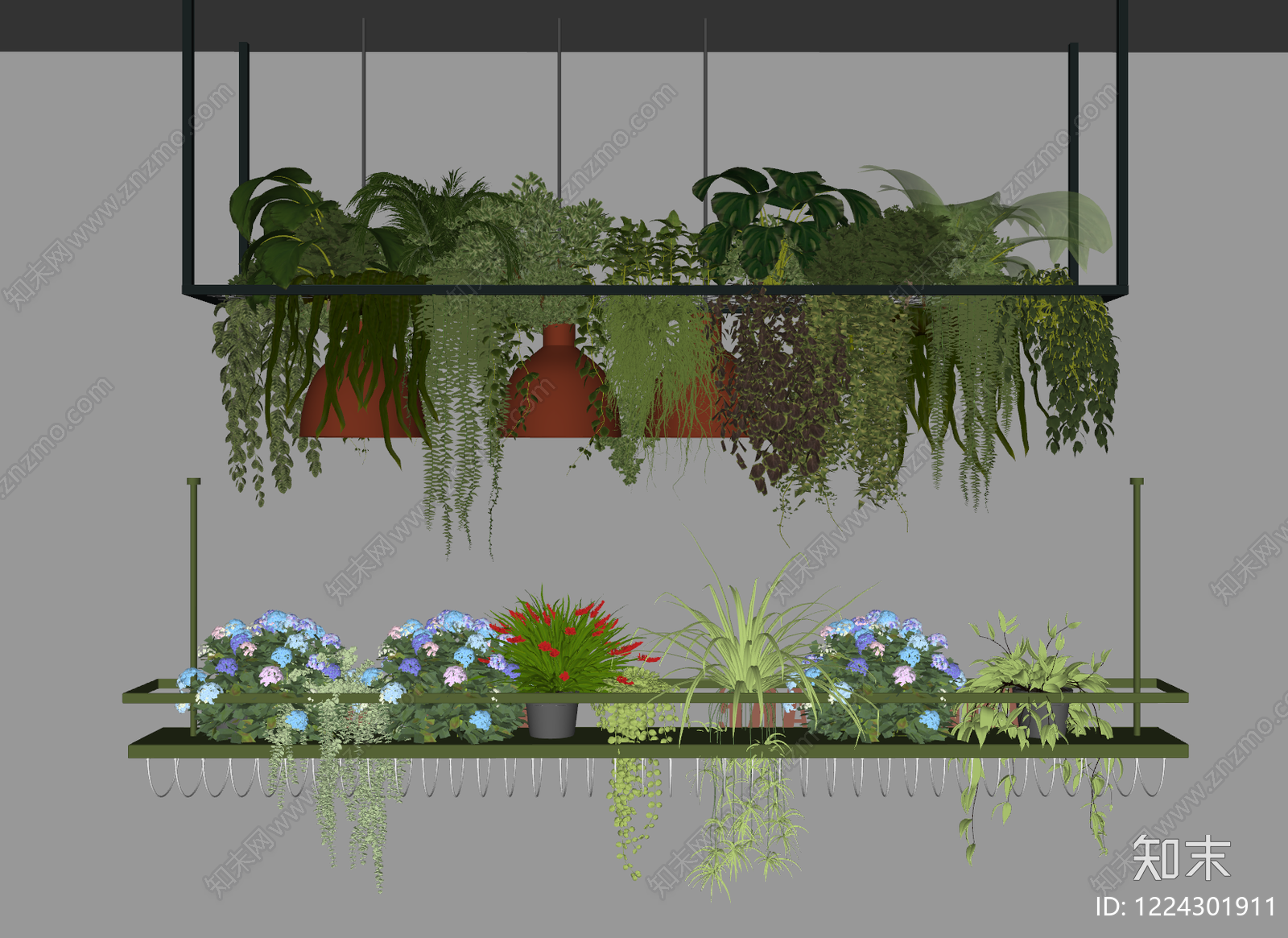 现代简约垂直绿化SU模型下载【ID:1224301911】