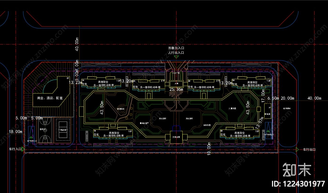 住宅楼建筑cad施工图下载【ID:1224301977】