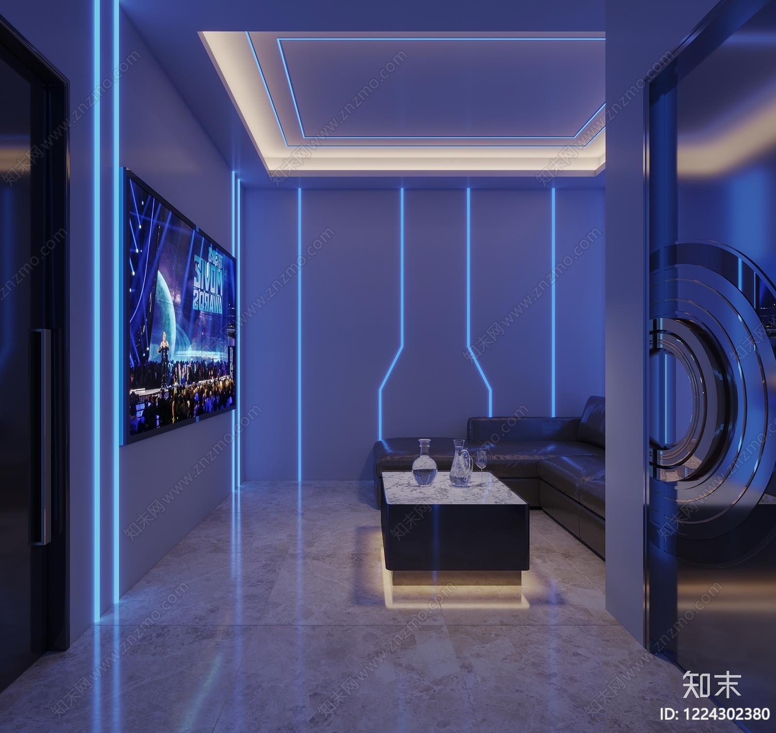 赛博朋克风影音室3D模型下载【ID:1224302380】