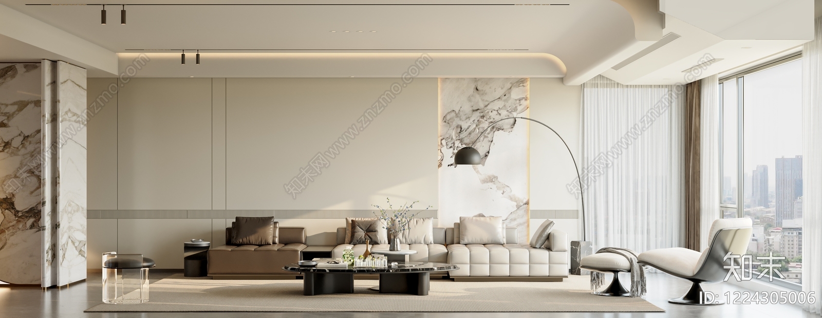 意式极简家居客厅3D模型下载【ID:1224305006】