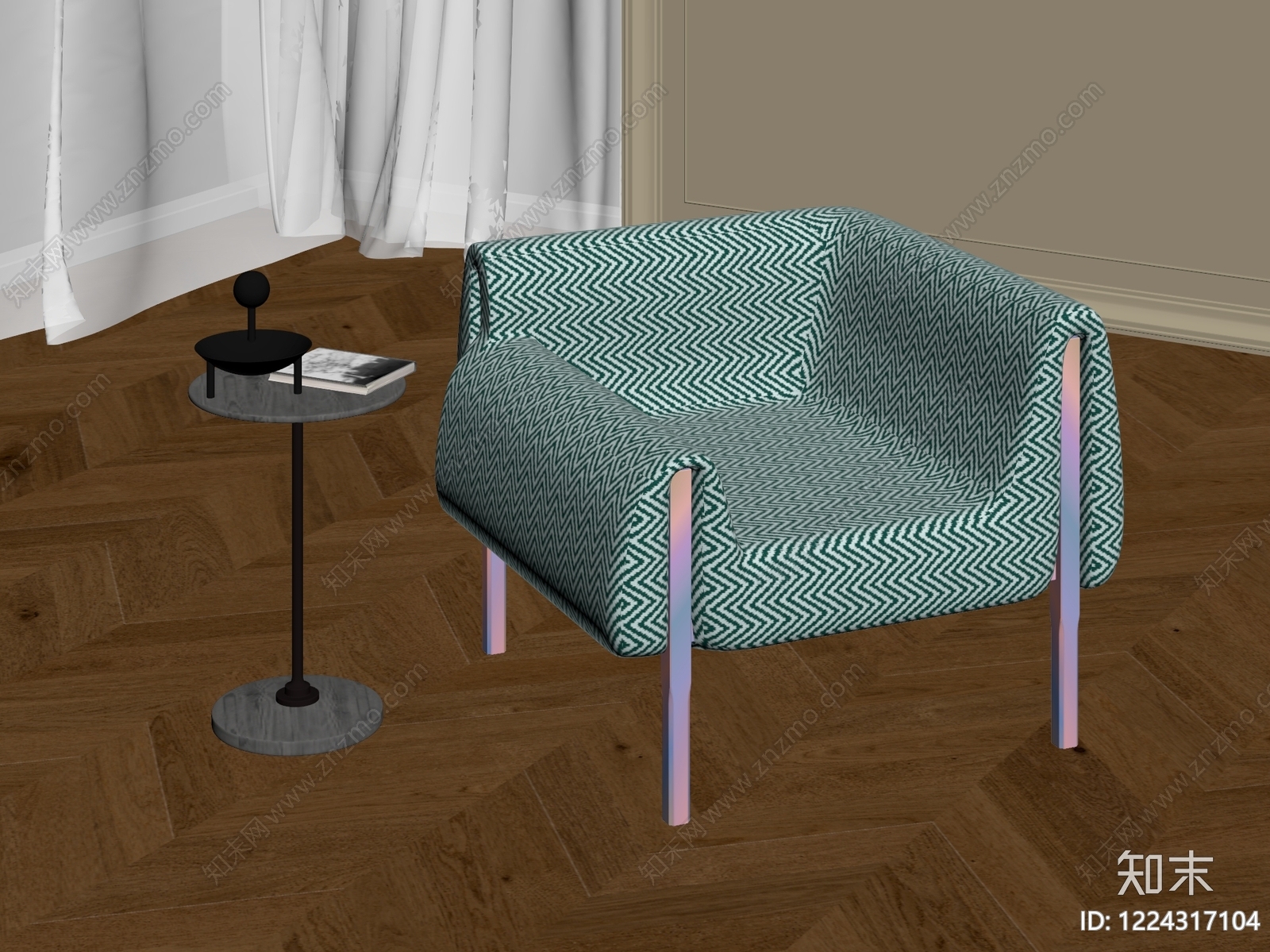 意式极简休闲椅3D模型下载【ID:1224317104】