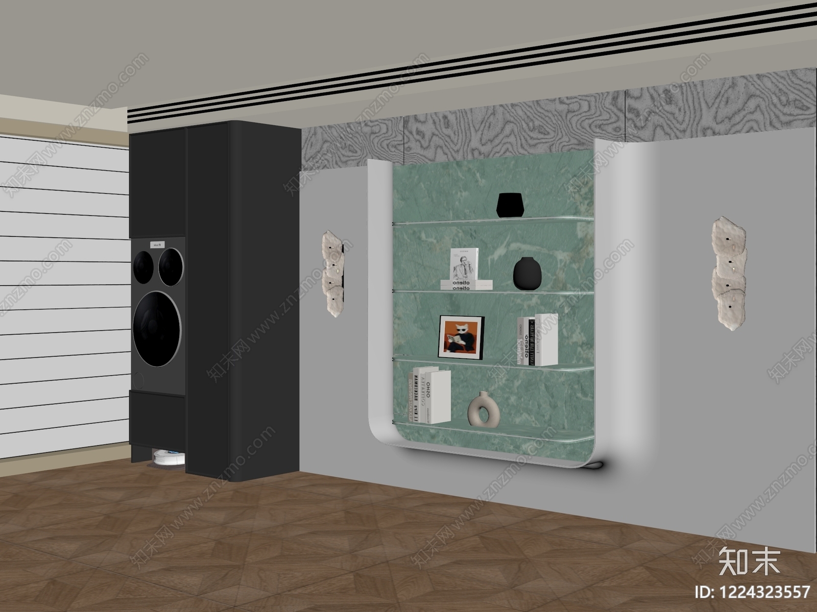 意式极简沙发背景墙3D模型下载【ID:1224323557】