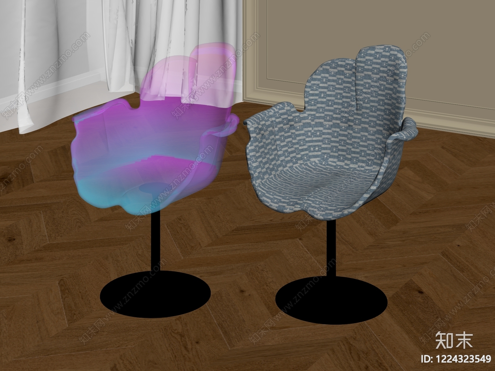 孟菲斯休闲椅3D模型下载【ID:1224323549】