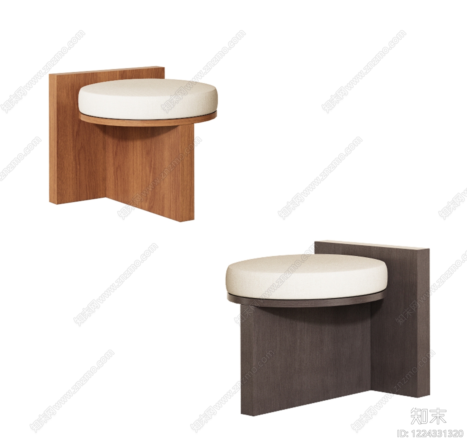 极简沙发凳SU模型下载【ID:1224331320】