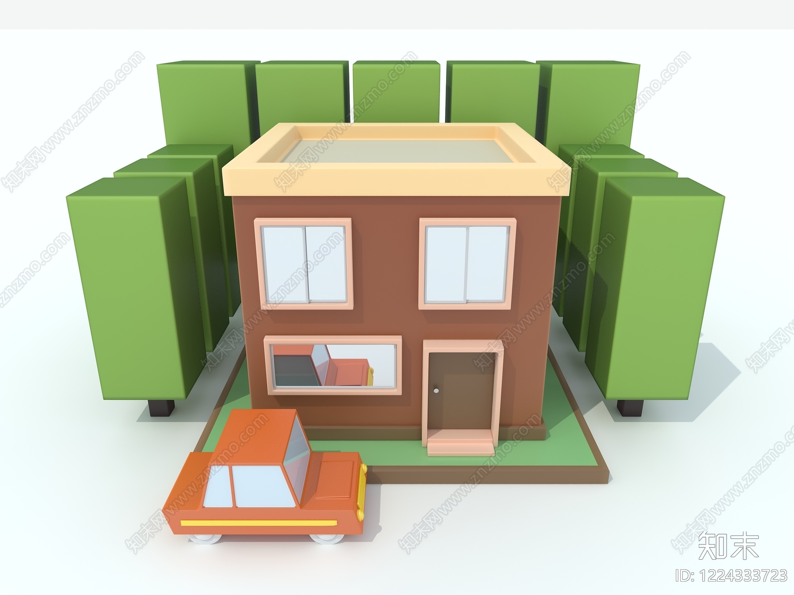极简独栋别墅3D模型下载【ID:1224333723】