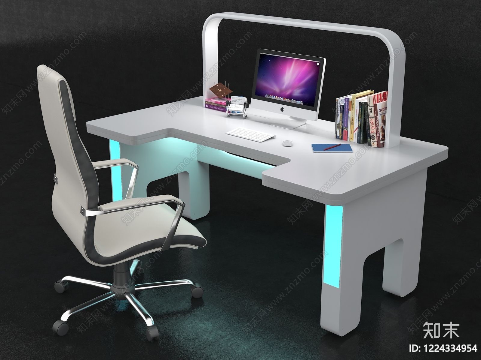 现代简约书桌3D模型下载【ID:1224334954】