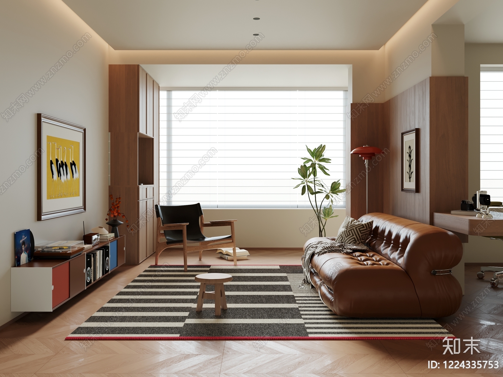 中古风家居客厅SU模型下载【ID:1224335753】