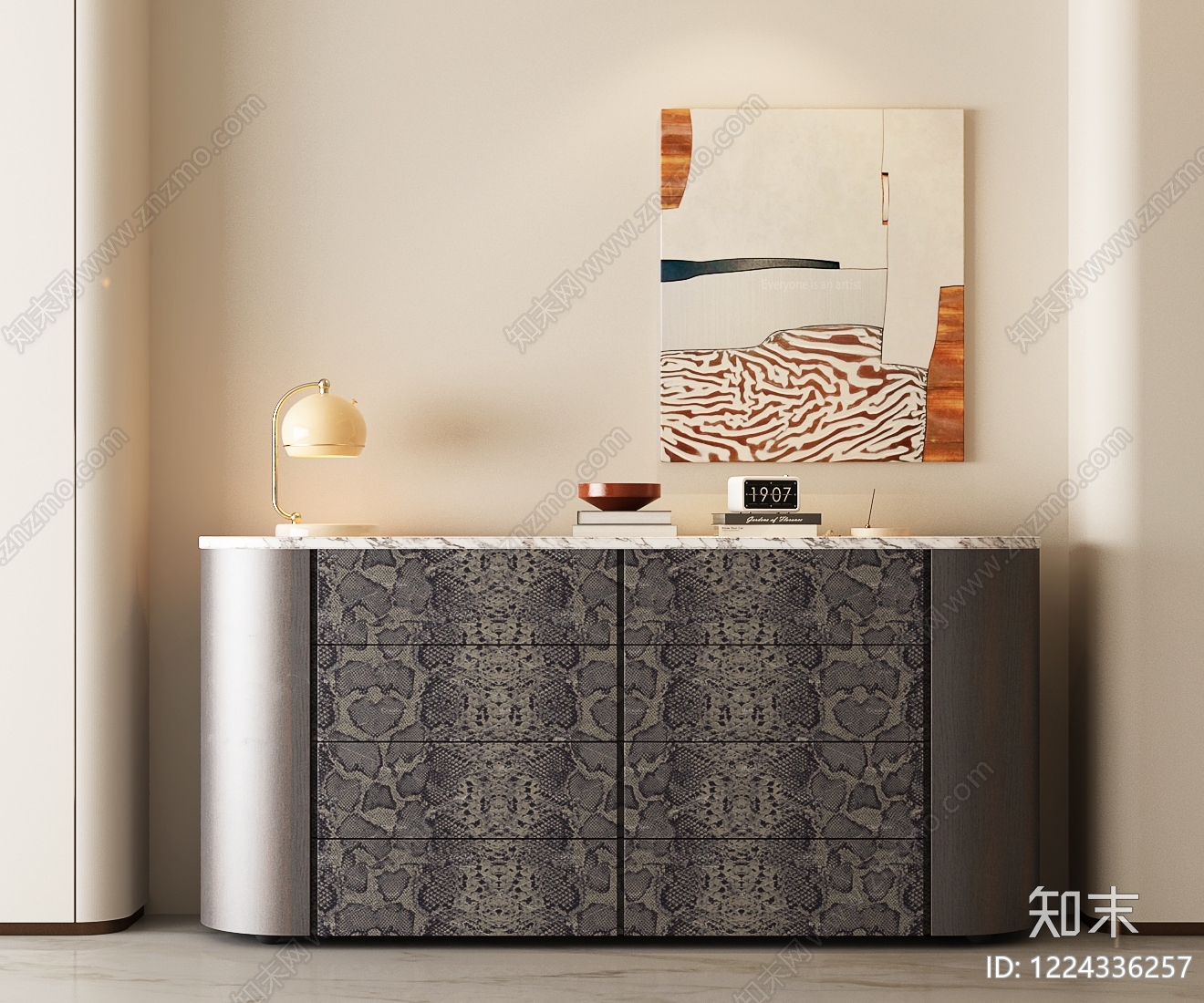 轻奢斗柜SU模型下载【ID:1224336257】