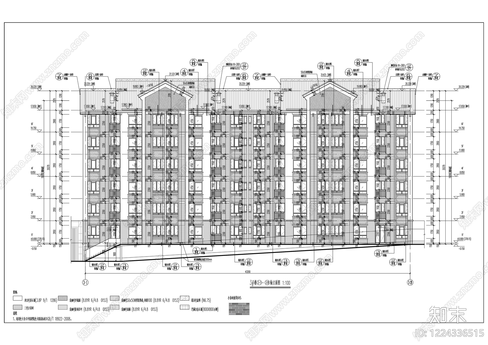 住宅楼建筑cad施工图下载【ID:1224336515】