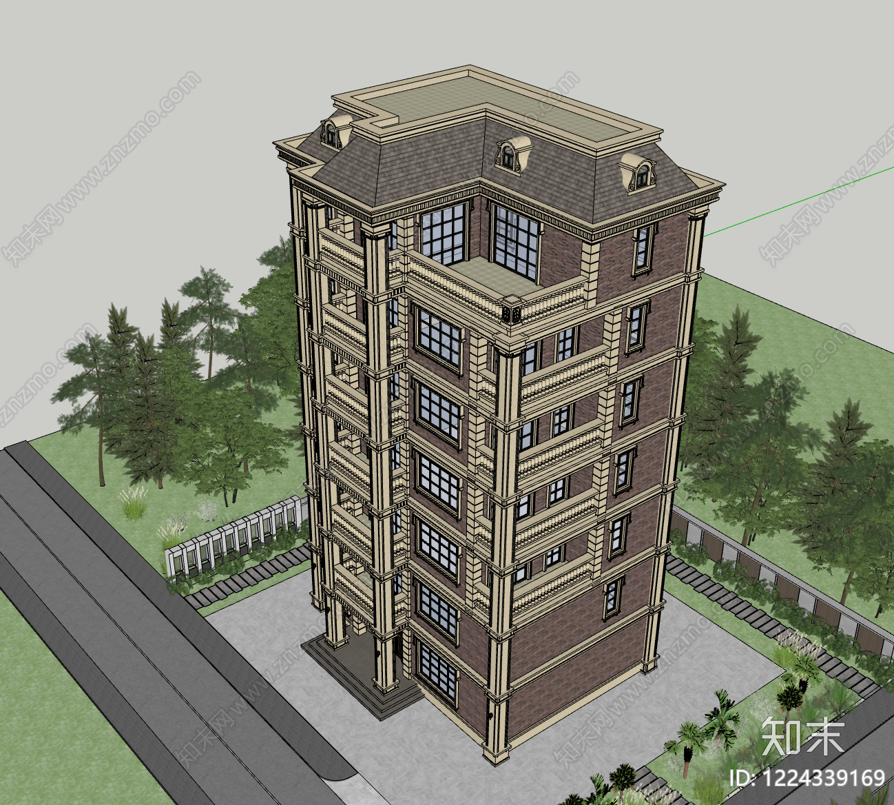 欧式乡村民房SU模型下载【ID:1224339169】