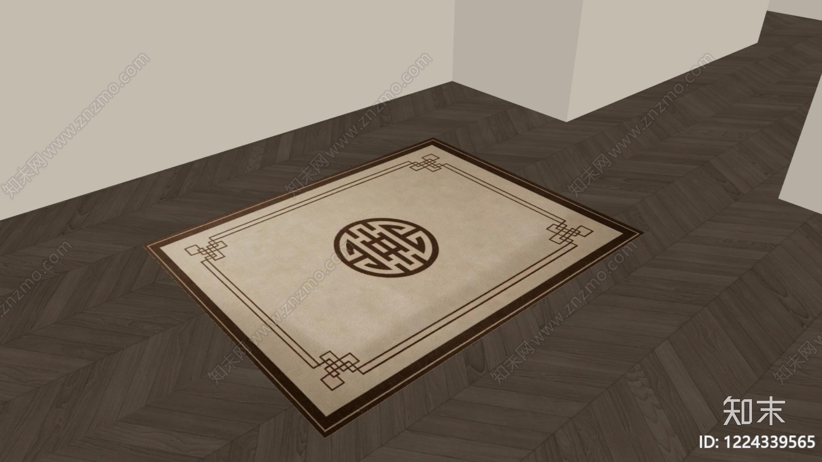新中式地毯SU模型下载【ID:1224339565】