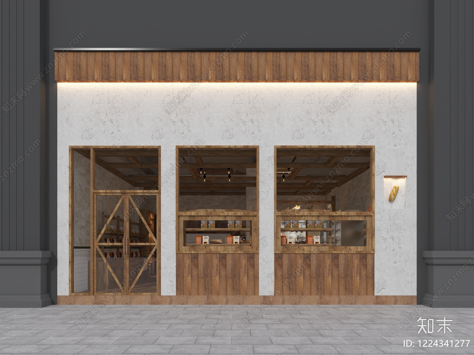 复古甜品面包店3D模型下载【ID:1224341277】