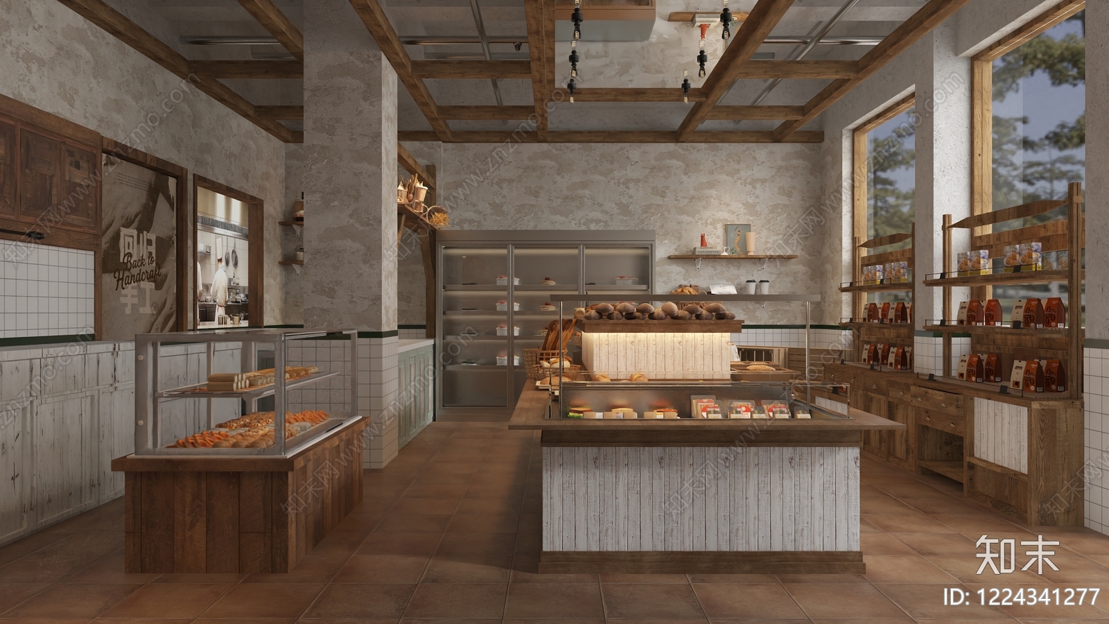 复古甜品面包店3D模型下载【ID:1224341277】