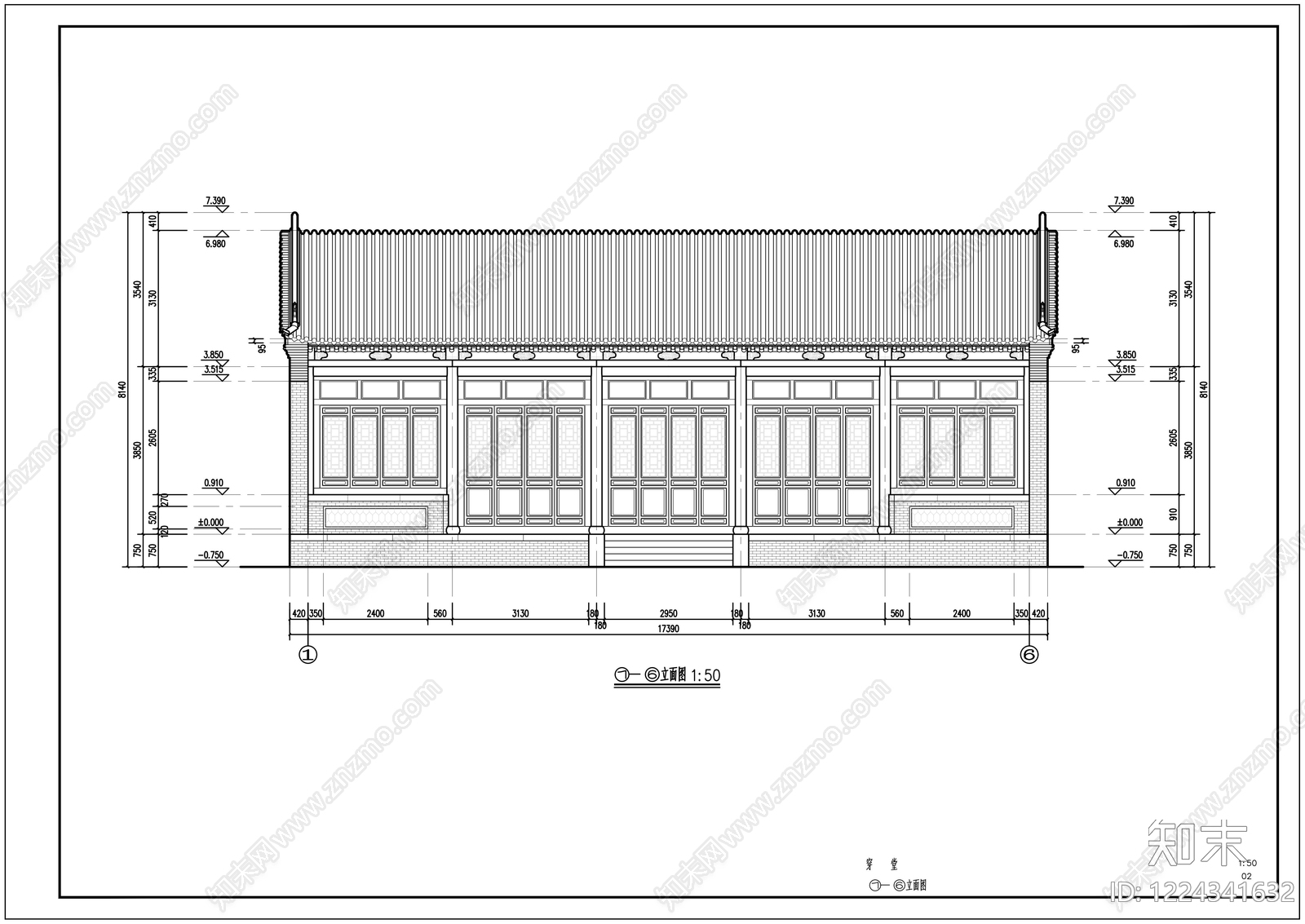 四合院cad施工图下载【ID:1224341632】
