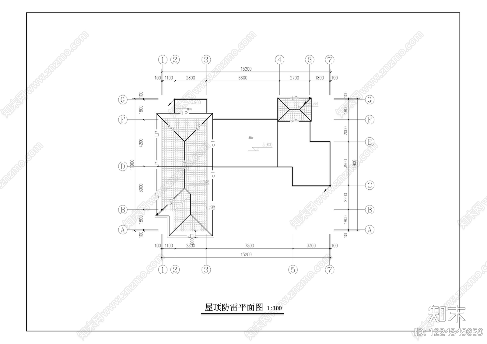 别墅建筑cad施工图下载【ID:1224349859】