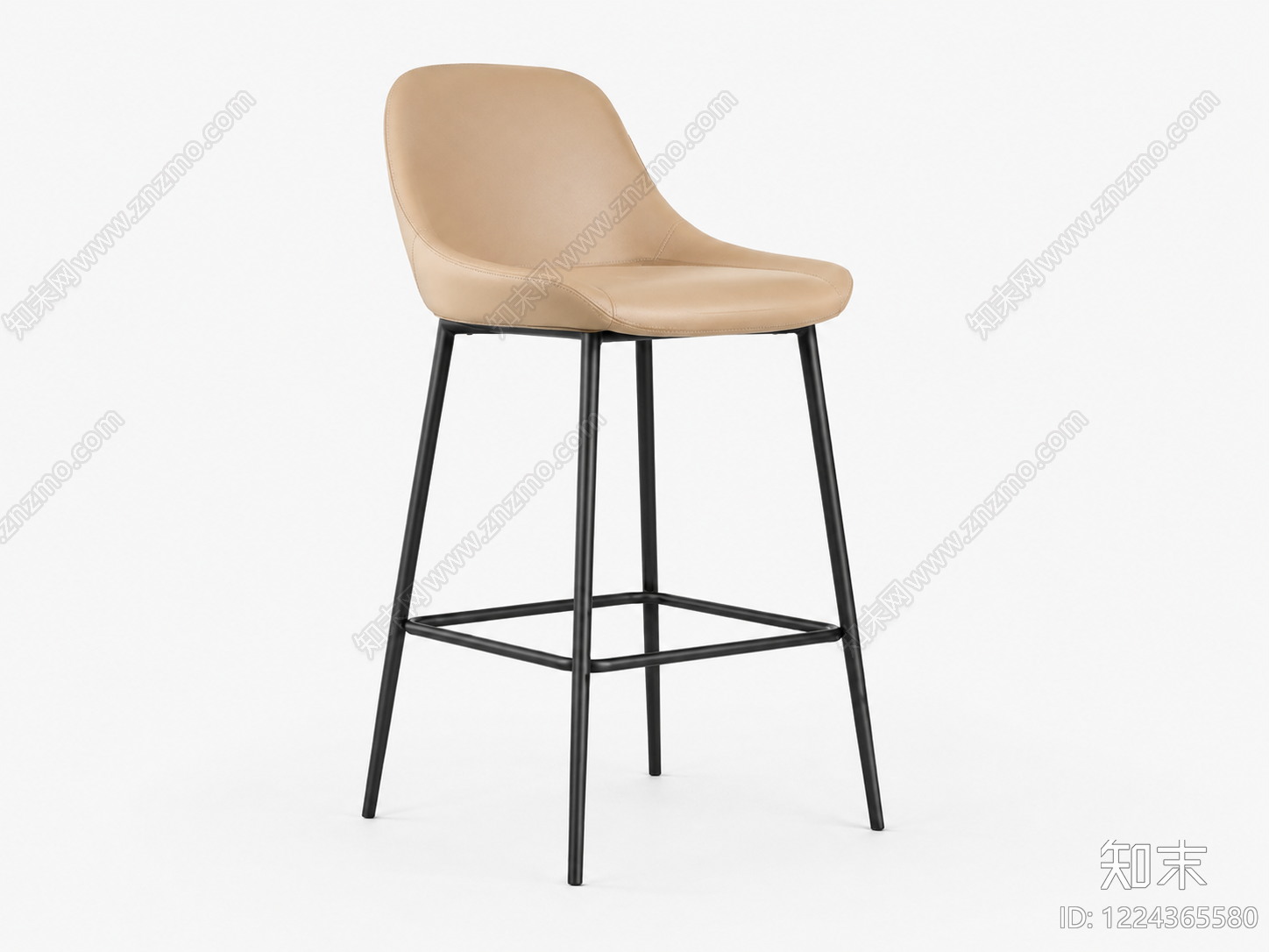 意式极简吧椅3D模型下载【ID:1224365580】