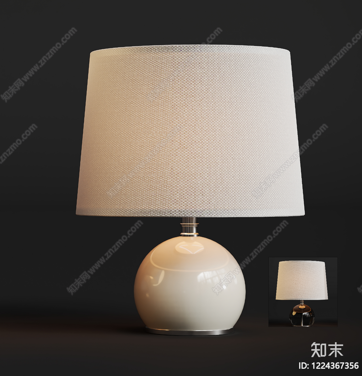 奶油风台灯3D模型下载【ID:1224367356】